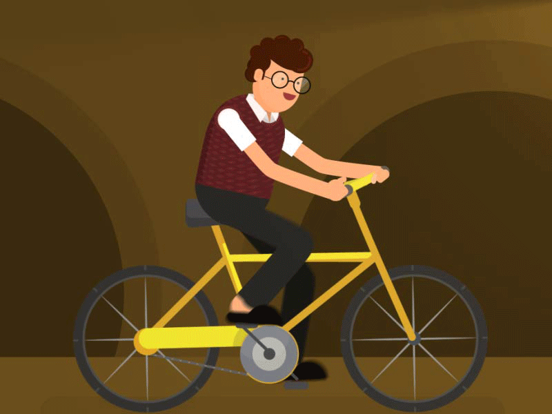 waiting for the destination 2d after effect animation bike design gif illustration vector