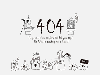 404 Page, DailyUI #008 404 page anger angry cute dailyui ghost illustration naughty