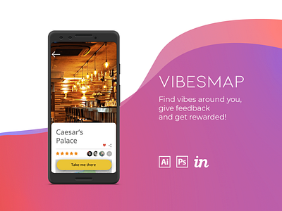Vibesmap app design branding design find vibes start up startupweekend ui ux vector vibes