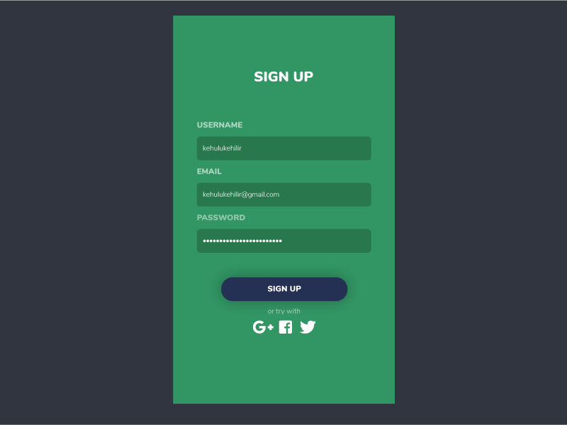Sign Me Up ! by Hariz Yusoff on Dribbble