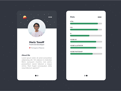 User Profile in Space 006 dailyui graphic illustration mobile apps design ui user profile ux web design