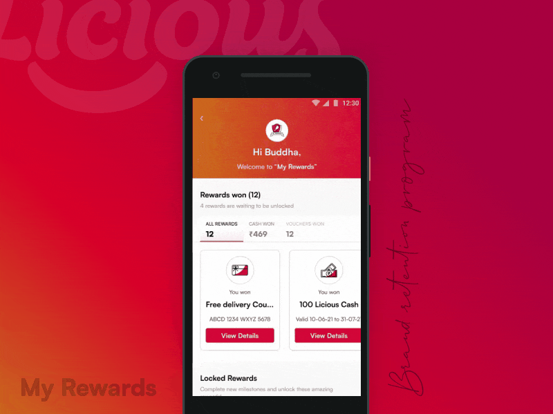 Licious 'My Rewards' animation brand loyalty design interaction design licious motion graphics ui ux