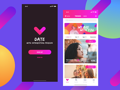 Date App app design ios mobile ui