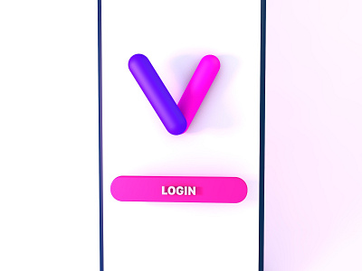 Login-3D 3d app branding c4d logo mobile ui ui