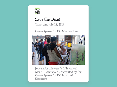 Simple email campaign for Green Spaces for DC