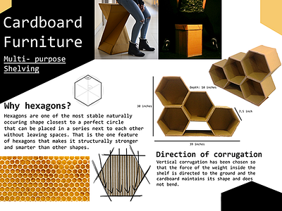 Cardboard Shelving System cardboard furniture furniture design hexagon product product design