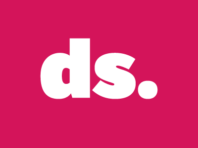 Early logo for Design Swansea logo pink