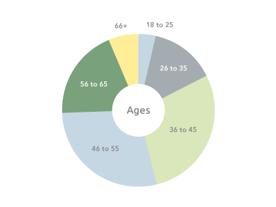 Ages chart graph pie