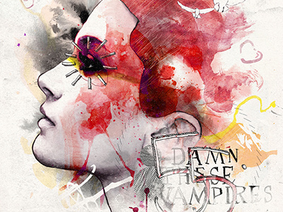 Damn Vampires fashion illustration typography