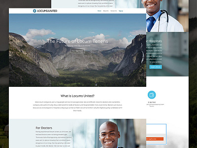 Locums United Microsite blue corporate css health healthcare html js microsite minimal professional website white