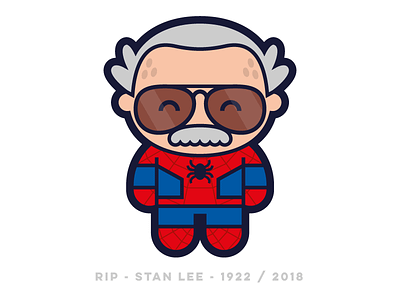 Bye Stan 2018 character character design cute design flat flatdesign illustration logo rip stanlee tribute vector