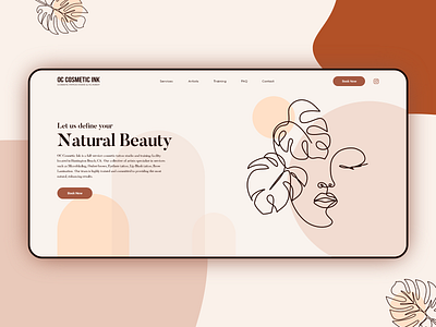 Cosmetic Tattoo Studio Website beauty beauty product beauty salon boho cosmetic tattoo landing page makeup artist permanent makeup skincare tattoo uiux website design