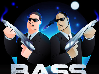Bass Avengers Dribbble drum and bass illustration logo men in black
