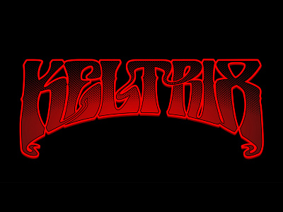 Keltrix Logo 1970s art nouveau band logo graffiti logo rock