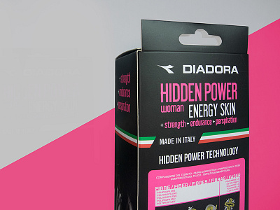 Diadora Hidden Power design il branding logo packagin sport tipografia