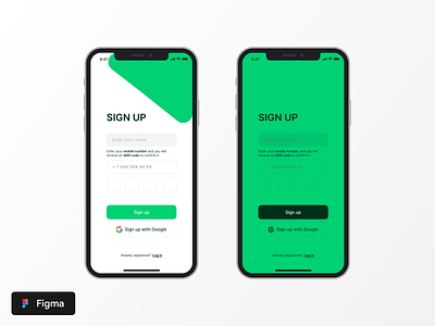 Sign up design figma mobile sign ui ux