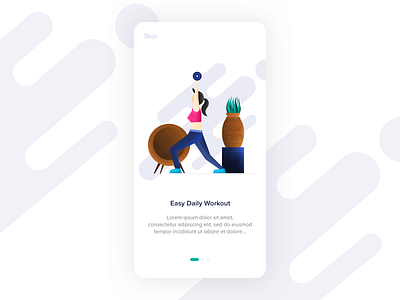 Workout App Onboarding! app dailychallenge dailyui design flat graphicdesign graphics home homequarantine illustration art illustrations mobile onboarding screens onboarding ui procreateart ui userinterface ux workout app