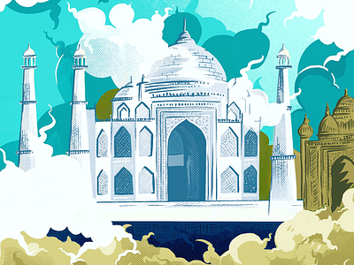 Taj Mahal... artwork branding dailyposter dailypractice dailyui design digital illustration doodleart flatui graphics illustraion illustration art ipadproart mobile procreate scribble simple uidesign web website