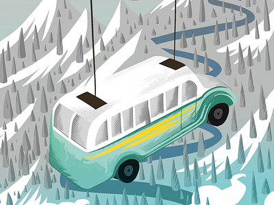 Lifted design digital art illustrated illustrations into the wild bus removed travel goal