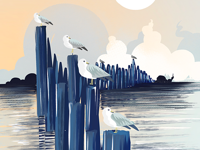 Gulls in row... art lovers art of the day artwork daily practice daily warm up digital artist digital drawing digital illustrations digital painting draw drawing graphics design illustrated illustration artists my art gallery procreate art ui ui design we app