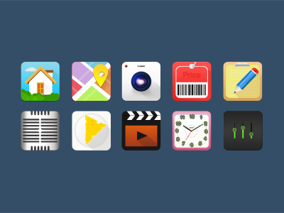 Icon Design mobile icons set web application icons