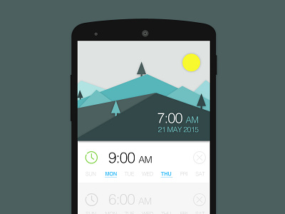 Material Design inspired wallpaper! alarm app design flat material mobile ui ux wallpaper