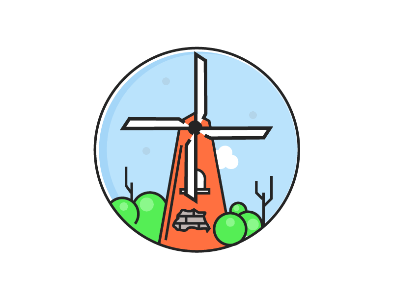 Windmill animation drawing gif illustration quick simple site ui ux web