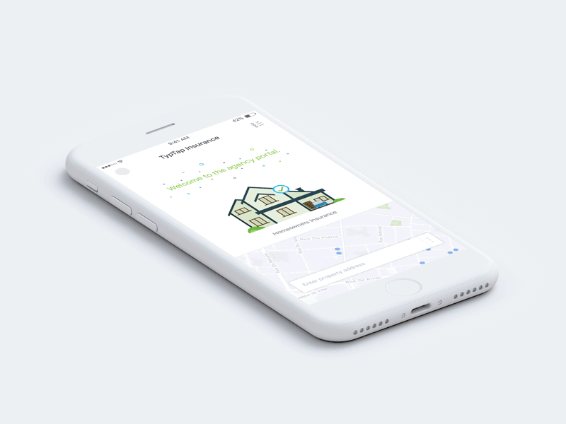 Search property info app exzeo insurance ios location policy ui ux