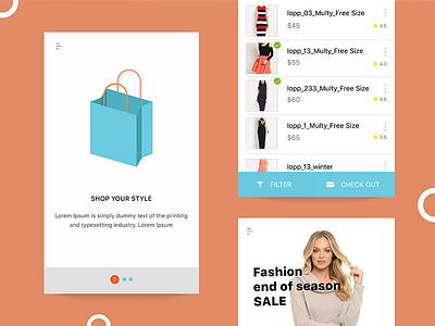 Shopping App app design flat interface material mobile shopping simple ui ux