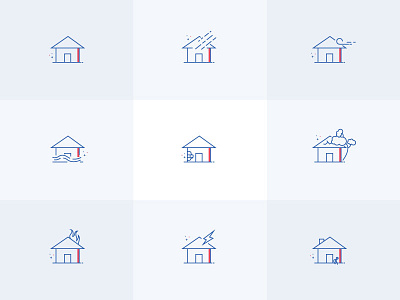 Insurance Icons design exzeo flat iconography icons illustration line icon material icons mobileapp ui ux webapp