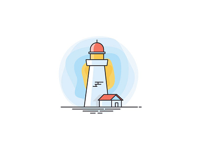 Light House app colour design flat for graphics icon illustration mobile onboarding simple