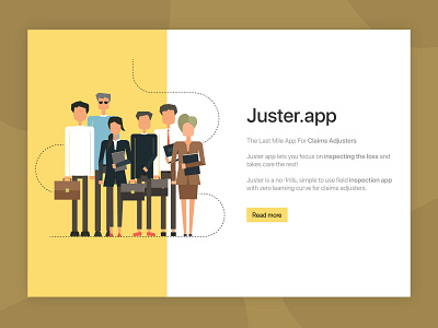 juster tutorial landing page!! app application design exzeo flat graphics icon illustration illustrations insurance ios material mobile onboarding simple typography ui ux web website