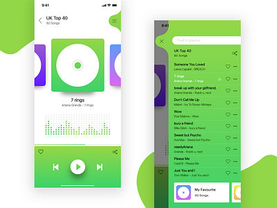 Music app UI albums app bright colors cleanui concept dailyui design flatui graphics illustration interaction ios music app musicapp playlist que shuffile ui ux design uidesign vector