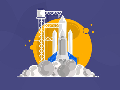Space Shuttle launch. app branding design graphicdesign illustration illustration art illustrator illustrator design launch nasa roket shuttle space space shuttle launch ui uidesign ux uxdesign vector web