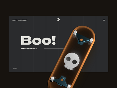 Trick o treat! 3d boo c4d design fun halloween skateboard skull trickortreat ui userinterface uxui web