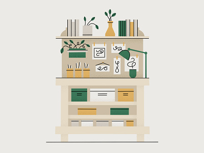 Dream Home Office Studio Space concept desk dream earth tones earthy home office illustration line natural photoshop plants procreate shapes table texture textured work from home