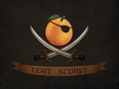 Fight Scurvy fight illustration orange pirate pirate flag scurvy sword