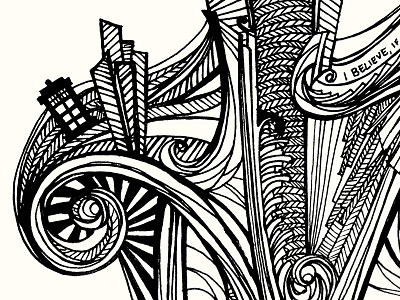 Dream the Universe detail 02 abstract design doctor who illustration pen
