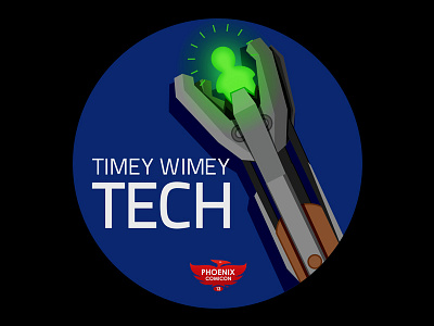 Phoenix Comicon Tech button button comicon doctor who illustrator phoenix sonic screwdriver tech