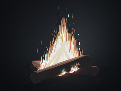 #Illustratedadvent Day 04 camp fire fire illustrated advent illustration photoshop
