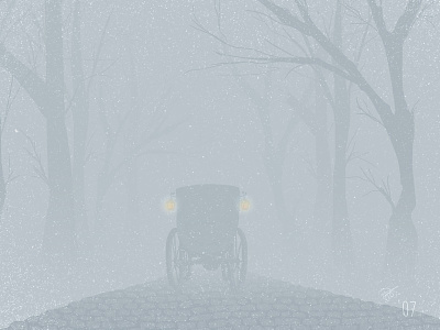 Illustrated Advent Day 07: Winter Coach carriage christmas coach illustrated advent illustration photoshop snow winter