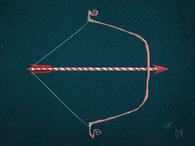 Illustrated Advent Day 09: Christmas Bow archery bow christmas illustrated advent illustration photoshop