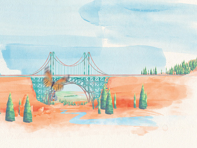 Ryan House Bridge after effects animation illustration photoshop ryan house watercolor