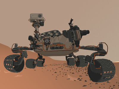 Curiosity WIP 01 curiosity illustration mars photoshop rover