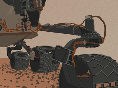 Curiosity WIP 01 detail 02 curiosity illustration mars photoshop rover