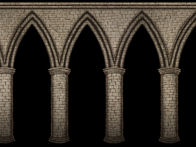 Secret Project Update 01 animation arch architecture brick gothic illustrator photoshop stone