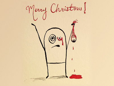 Christmas card 2012 2012 blood card christmas eyeball ink pen