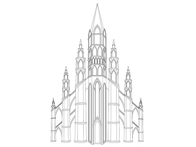Cathedral Outlines animation cathedral illustration rough work in progress