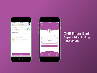 QNB Finans Bank Enpara Mobile Banking App V1 banking app login page mobile banking app ui uidesign ux