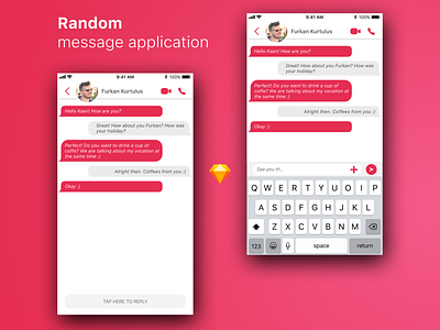 Random Message App chat app message app mobile app ui uidesign ux design